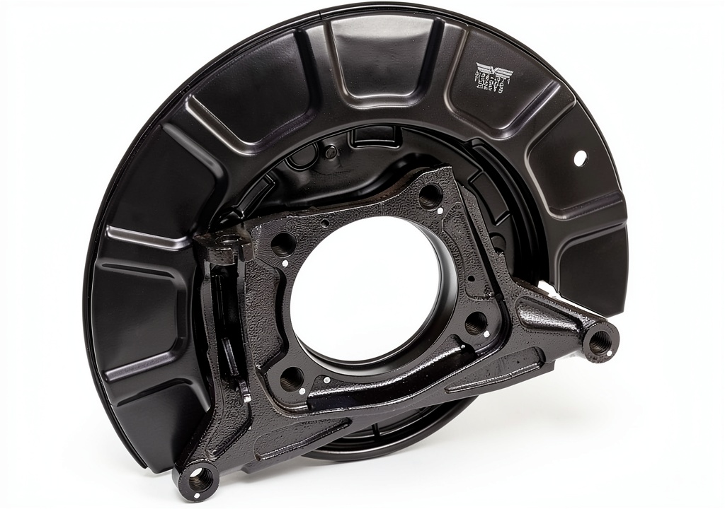 Dorman brake backing plate installed on a vehicle chassis