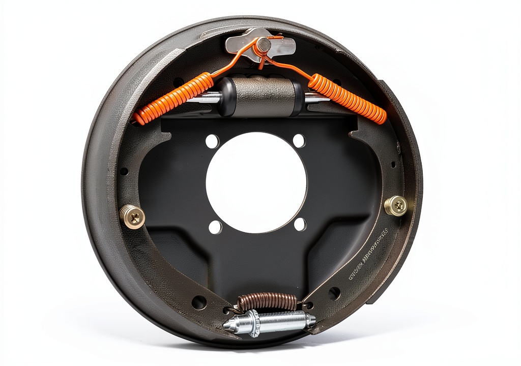 Installing Speedway Motors Drum Brake Backing Plate Ford Style on a wooden garage workbench