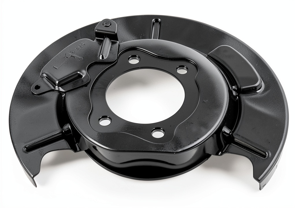 Installing Subaru disc brake backing plate Pemnture Aluminum on a garage workbench