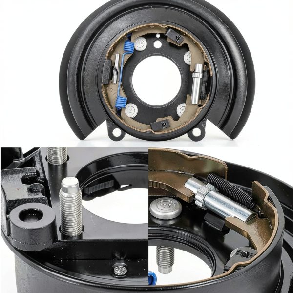 Parking Brake Backing Plate A-Premium Black Steel-8