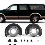 Rear Brake Dust Shield Backing Plates Set 2 UnayKolb for Ford Trucks-0