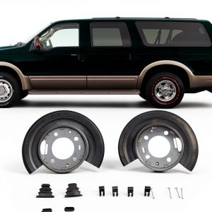 Rear Brake Dust Shield Backing Plates Set 2 UnayKolb for Ford Trucks-0