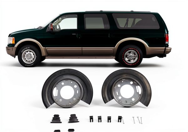 Rear Brake Dust Shield Backing Plates Set 2 UnayKolb for Ford Trucks-0