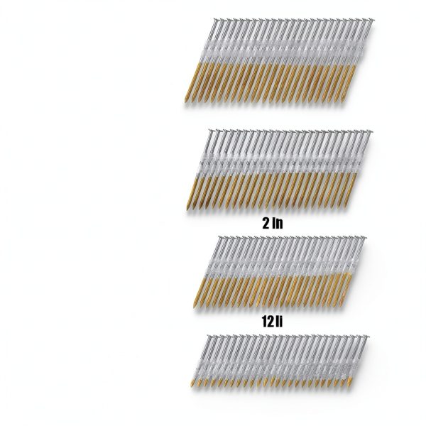 Therwen 800 Count 21° Framing Nails Ring Shank - Galvanized, 4 Sizes-2