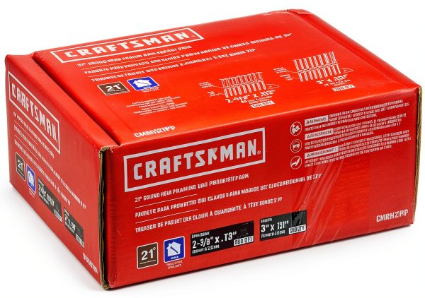 CRAFTSMAN Nails 21 Degree Round Head Collated Framing Pack 500 Count-1