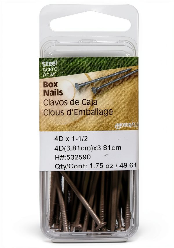 Box Nails 4D 1-1/2-Inch The Hillman Group Polished Steel Flat Head-0