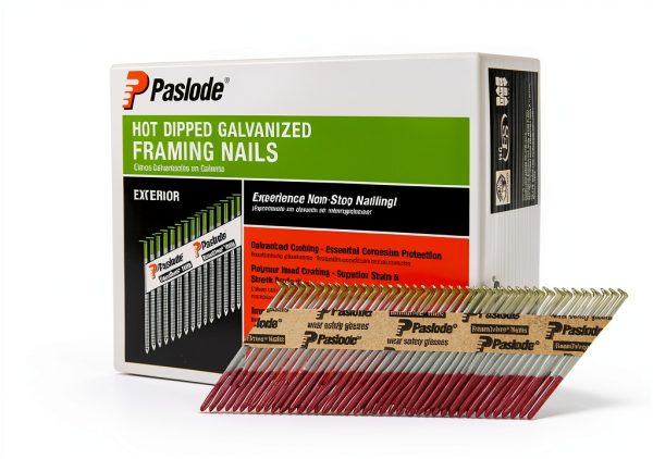 Paslode Hot Dipped Galavanized Framing Nails - 650385 - HDG 30 Degree Round Head - 3 inch x .120 Gauge - 2,000 per Box - For Paslode Framing Nailers-0