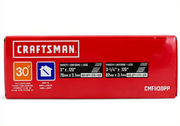 CRAFTSMAN Framing Nails Collated Smooth 30° 3-1/4in & 3in 0.12in 500-2